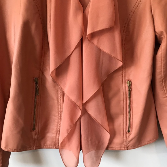 Chico’s Peach Faux Leather Jacket - Picture 4 of 8
